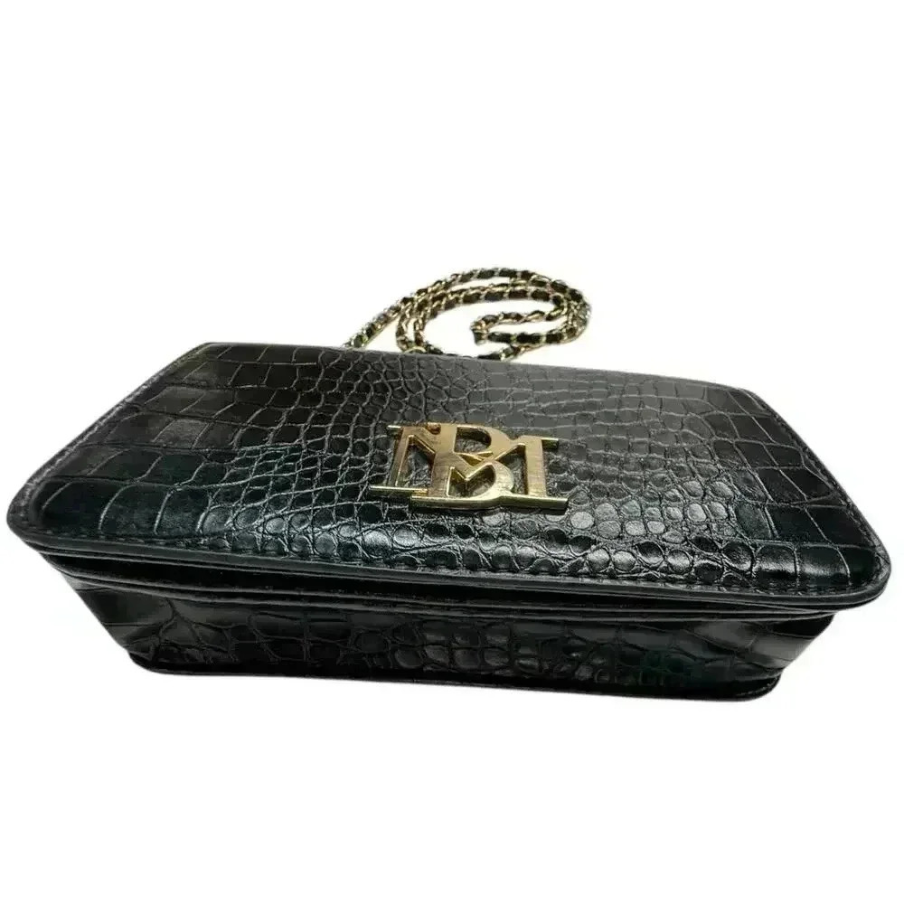 Badgley Mischka Black Crossbody Crocodile Bag / Clutch - Picture 5 of 15
